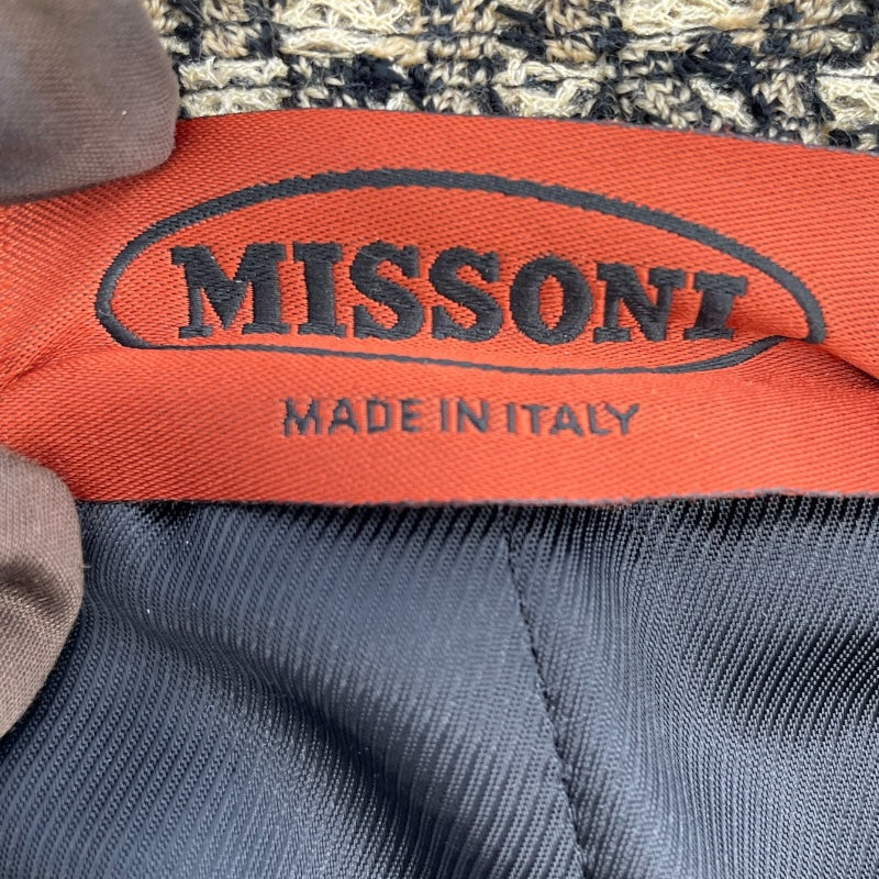 ミッソーニ MISSONI 総柄ニットコート ベージュ コットン レディース その他アウター