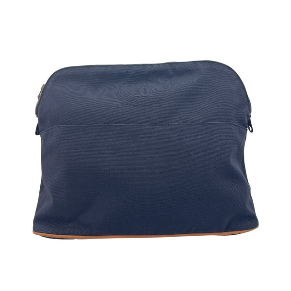 エルメス HERMES ボリードポーチTGM ネイビー SV金具 キャンバス/レザー ユニセックス その他小物