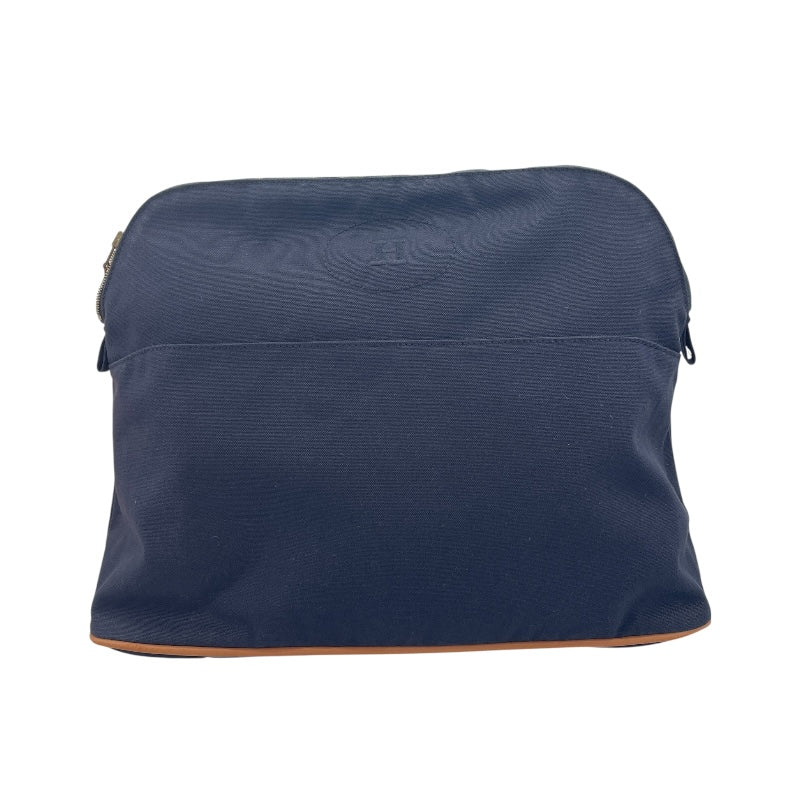 エルメス HERMES ボリードポーチTGM ネイビー SV金具 キャンバス/レザー ユニセックス その他小物