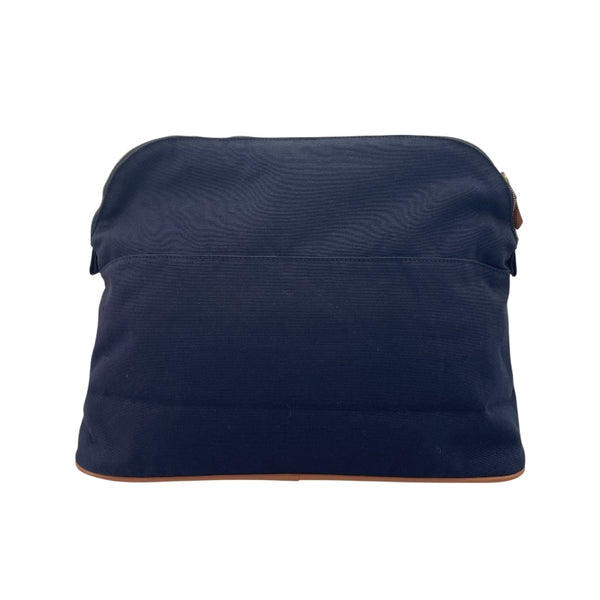 エルメス HERMES ボリードポーチTGM ネイビー SV金具 キャンバス/レザー ユニセックス その他小物
