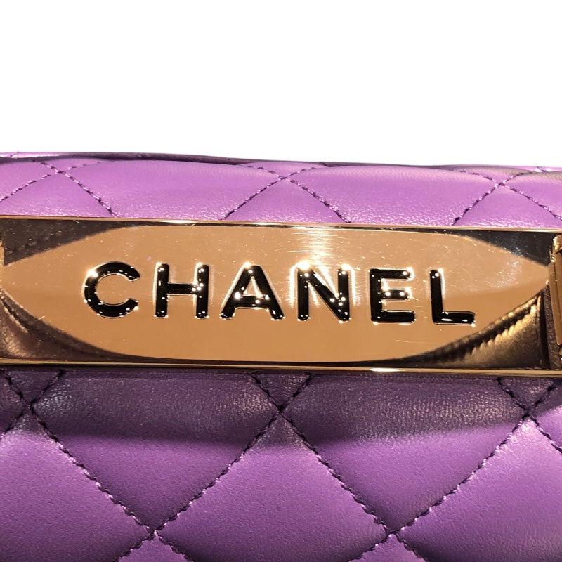 シャネル CHANEL トレンディCCトップハンドルミニバック AS4654 パープル・ゴールド金具 ラム レディース ハンドバッグ