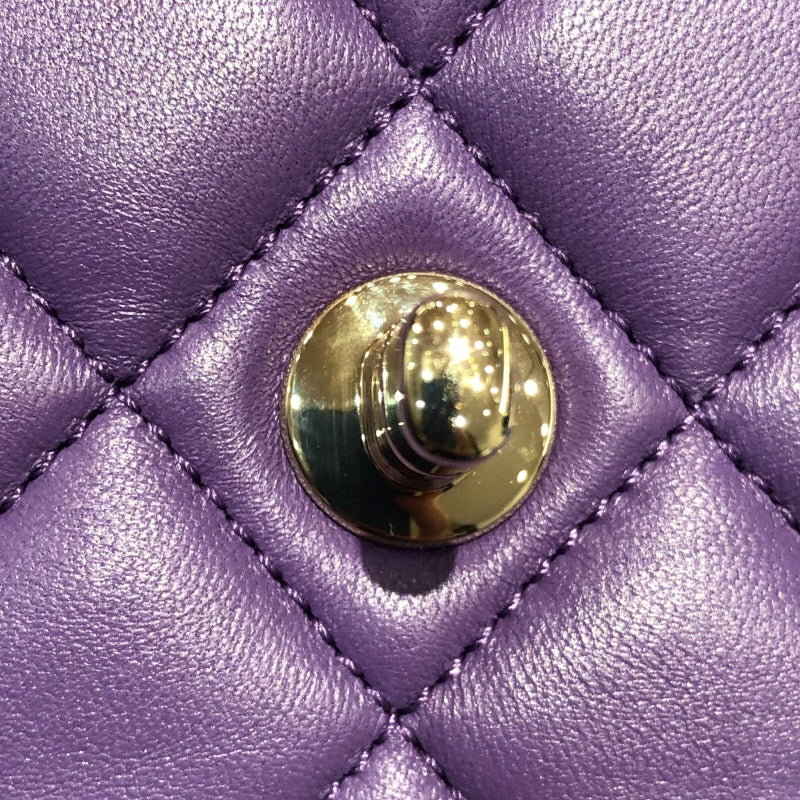 シャネル CHANEL トレンディCCトップハンドルミニバック AS4654 パープル・ゴールド金具 ラム レディース ハンドバッグ