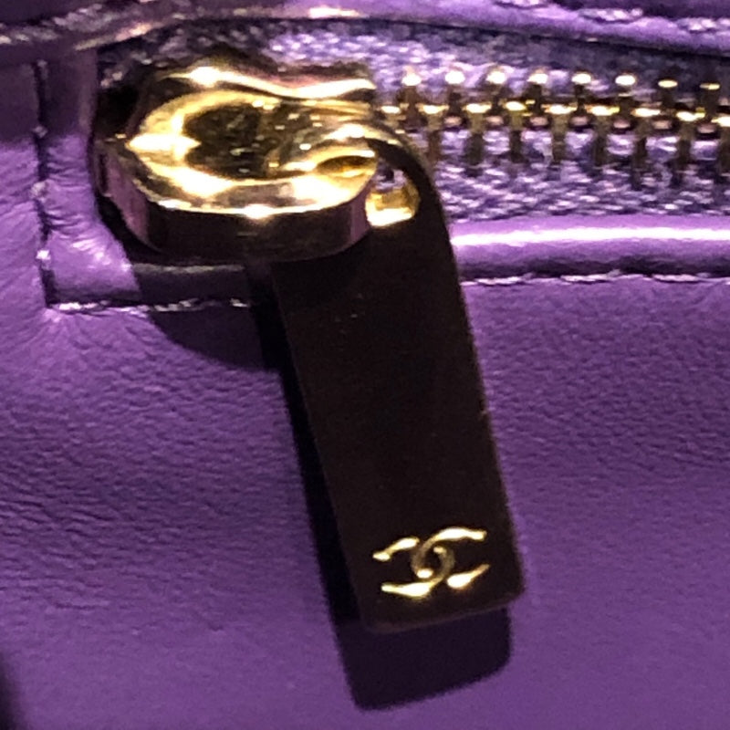 シャネル CHANEL トレンディCCトップハンドルミニバック AS4654 パープル・ゴールド金具 ラム レディース ハンドバッグ