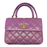 シャネル CHANEL トレンディCCトップハンドルミニバック AS4654 パープル・ゴールド金具 ラム レディース ハンドバッグ
