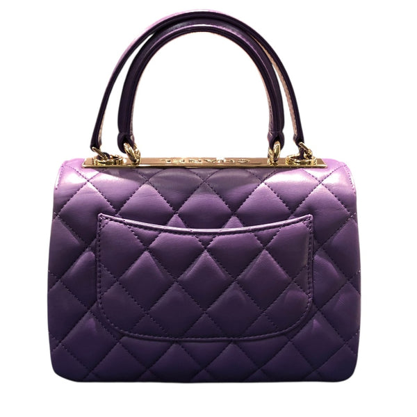 シャネル CHANEL トレンディCCトップハンドルミニバック AS4654 パープル・ゴールド金具 ラム レディース ハンドバッグ