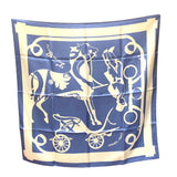 エルメス HERMES カレ90 TOUT EN CARRE 水色 シルク レディース スカーフ