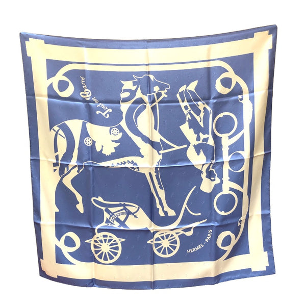 エルメス HERMES カレ90 TOUT EN CARRE 水色 シルク レディース スカーフ