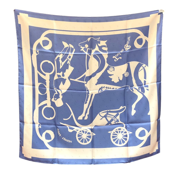 エルメス HERMES カレ90 TOUT EN CARRE 水色 シルク レディース スカーフ