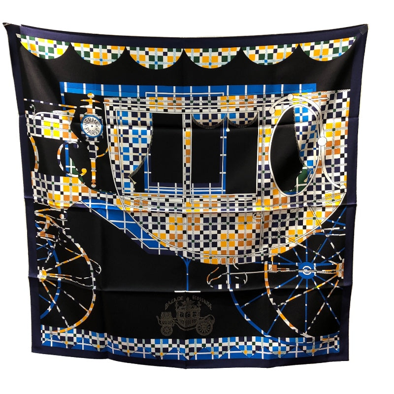 エルメス HERMES カレ90　BALADE ECO SSAISE シルク100％ レディース スカーフ
