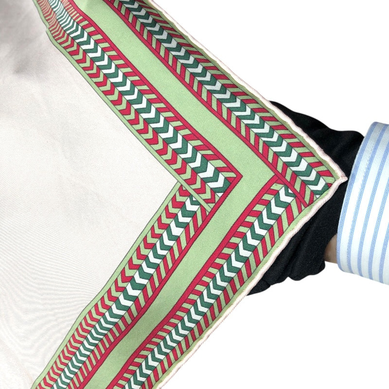 エルメス HERMES カレ90　SELLE DES STEPPES ピンク シルク レディース スカーフ