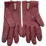 エルメス HERMES カデナチャームグローブ ボルドー レザー レディース 手袋