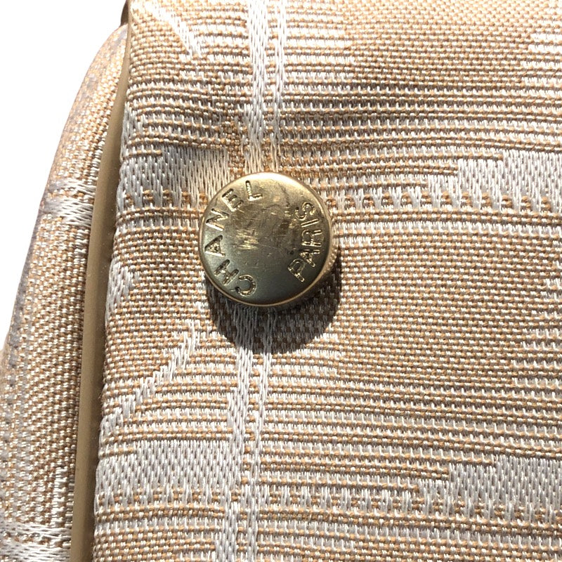 シャネル CHANEL ニュートラベルライントートMM A15991 ベージュ・ゴールド金具 ナイロン ナイロン・レザー レディース トートバッグ