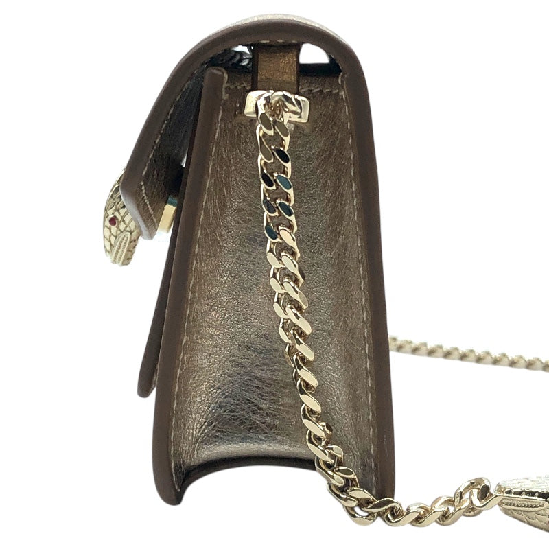 ブルガリ BVLGARI セルペンティフォーエバーマイクロバック 293455 ゴールド・ゴールド金具 レザー レザー レディース ショルダーバッグ