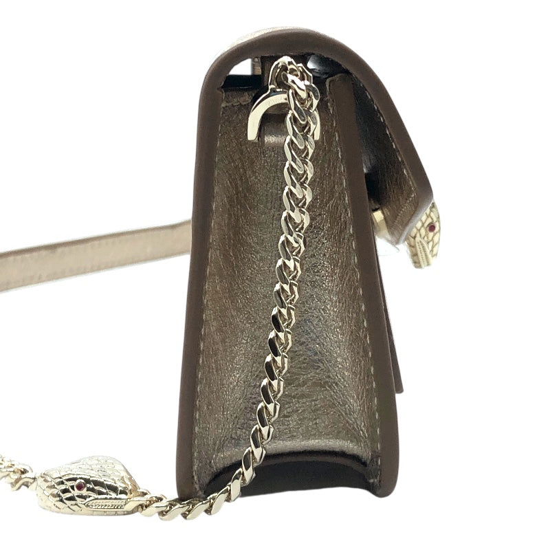 ブルガリ BVLGARI セルペンティフォーエバーマイクロバック 293455 ゴールド・ゴールド金具 レザー レザー レディース ショルダーバッグ