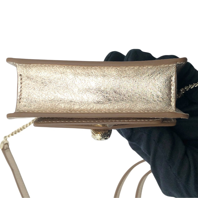 ブルガリ BVLGARI セルペンティフォーエバーマイクロバック 293455 ゴールド・ゴールド金具 レザー レザー レディース ショルダーバッグ