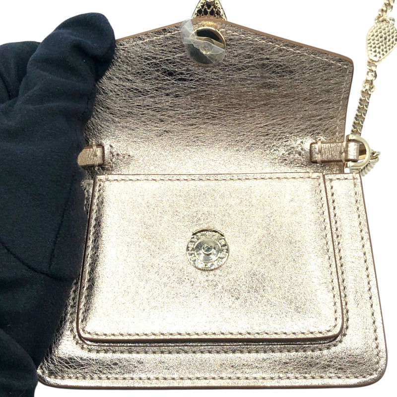 ブルガリ BVLGARI セルペンティフォーエバーマイクロバック 293455 ゴールド・ゴールド金具 レザー レザー レディース ショルダーバッグ