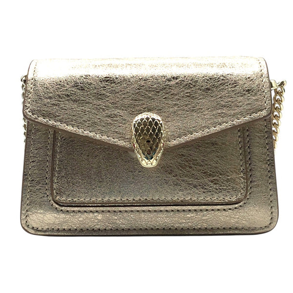 ブルガリ BVLGARI セルペンティフォーエバーマイクロバック 293455 ゴールド・ゴールド金具 レザー レザー レディース ショルダーバッグ