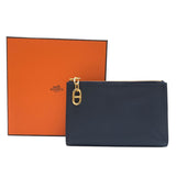 エルメス HERMES ジップアンゴーポーチPM B刻 ブルーニュイ　GD金具 エバーカラー レディース ポーチ