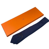 エルメス HERMES CHEVAL AU TRAIT ネクタイ ネイビー シルク メンズ ネクタイ