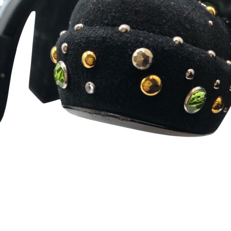 プラダ PRADA ストーン装飾ストラップヒールパンプス レディース パンプス
