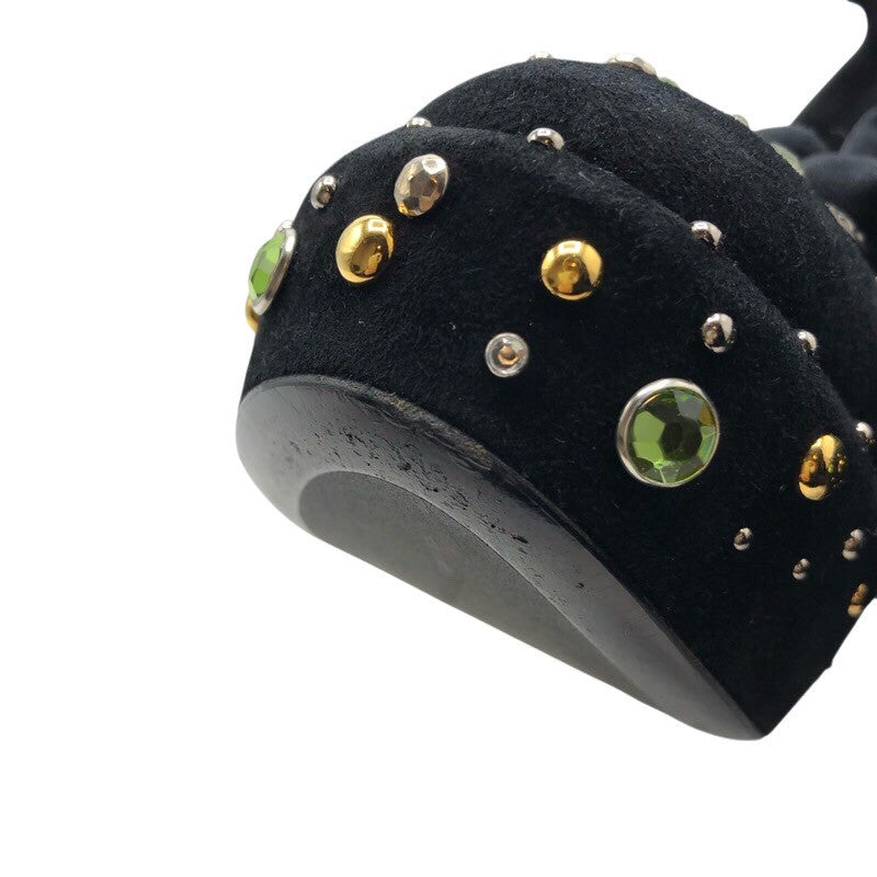 プラダ PRADA ストーン装飾ストラップヒールパンプス レディース パンプス