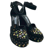 プラダ PRADA ストーン装飾ストラップヒールパンプス レディース パンプス