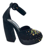 プラダ PRADA ストーン装飾ストラップヒールパンプス レディース パンプス