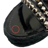 クリスチャン・ルブタン Christian louboutin PYRACLOU 110 スタッズエスパドリーユサンダル ブラック×シルバー レザー レディース サンダル