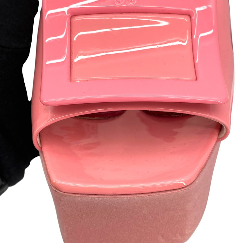 ロジェ ヴィヴィエ ROGER VIVIER バックルプラットフォームミュールサンダル ピンク レディース サンダル
