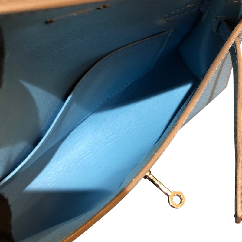 エルメス HERMES タイニーケリー □N刻 セレステ　シルバー金具 エプソン レディース ショルダーバッグ