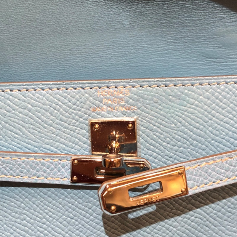 エルメス HERMES タイニーケリー □N刻 セレステ　シルバー金具 エプソン レディース ショルダーバッグ