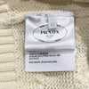 プラダ PRADA ノーカラーニットカーディガン P25N03 クリーム コットン レディース カーディガン