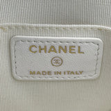 シャネル CHANEL カメリアポーチ 31番台 ホワイト　ゴールド金具 ラムスキン レディース ポーチ