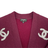 シャネル CHANEL ココマーク総柄カシミヤカーディガン P72997 ワインレッド カシミヤ レディース カーディガン