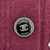 シャネル CHANEL ココマーク総柄カシミヤカーディガン P72997 ワインレッド カシミヤ レディース カーディガン