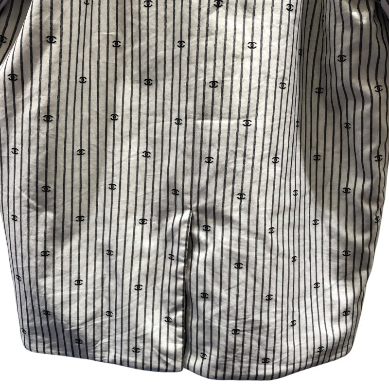 シャネル CHANEL ココマーク総柄ショートスリーブジャケット P70701 ホワイト コットン レディース テーラードジャケット