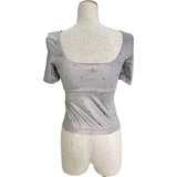 シャネル CHANEL ココマーク総柄ショートスリープトップス P76232 グレー ポリアミド レディース その他トップス