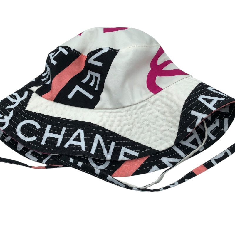 シャネル CHANEL ココマーク総柄バケットハット ブラック・ホワイト・ピンク コットン コットン ユニセックス その他ファッション雑貨