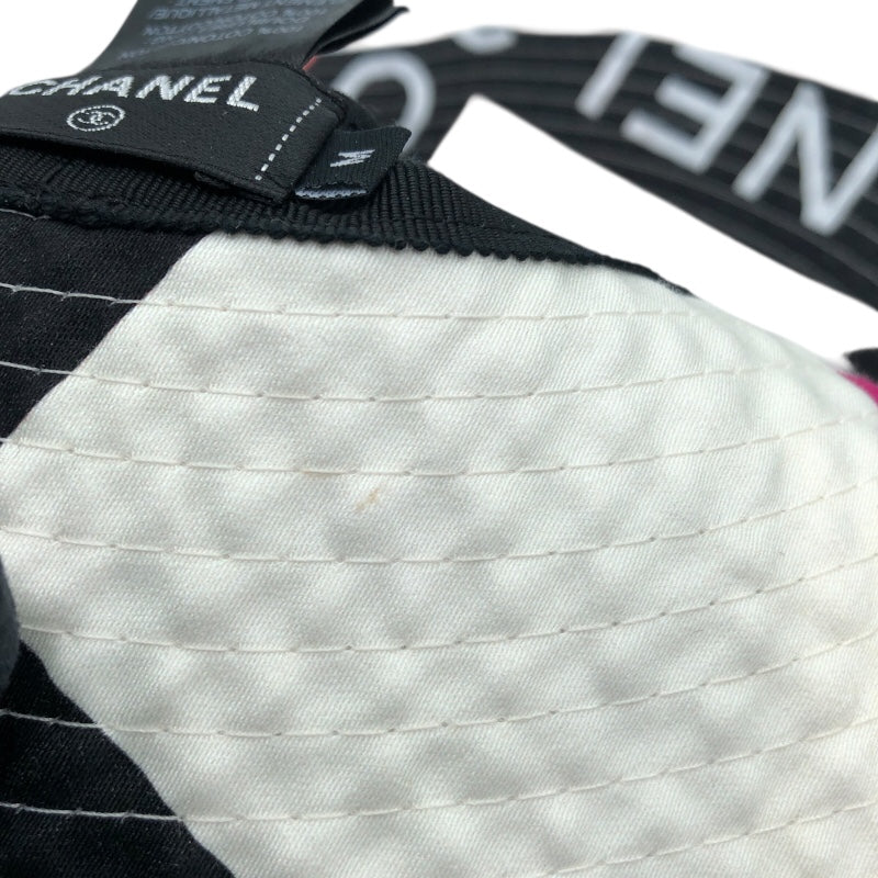 シャネル CHANEL ココマーク総柄バケットハット ブラック・ホワイト・ピンク コットン コットン ユニセックス その他ファッション雑貨