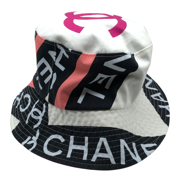 シャネル CHANEL ココマーク総柄バケットハット ブラック・ホワイト・ピンク コットン コットン ユニセックス その他ファッション雑貨