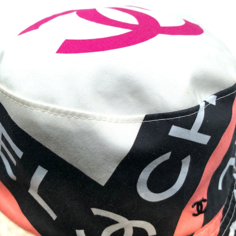 シャネル CHANEL ココマーク総柄バケットハット ブラック・ホワイト・ピンク コットン コットン ユニセックス その他ファッション雑貨