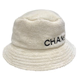 シャネル CHANEL ロゴ刺繡パイルバケットハット クリーム コットン コットン レディース その他ファッション雑貨