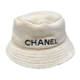 シャネル CHANEL ロゴ刺繡パイルバケットハット クリーム コットン コットン レディース その他ファッション雑貨