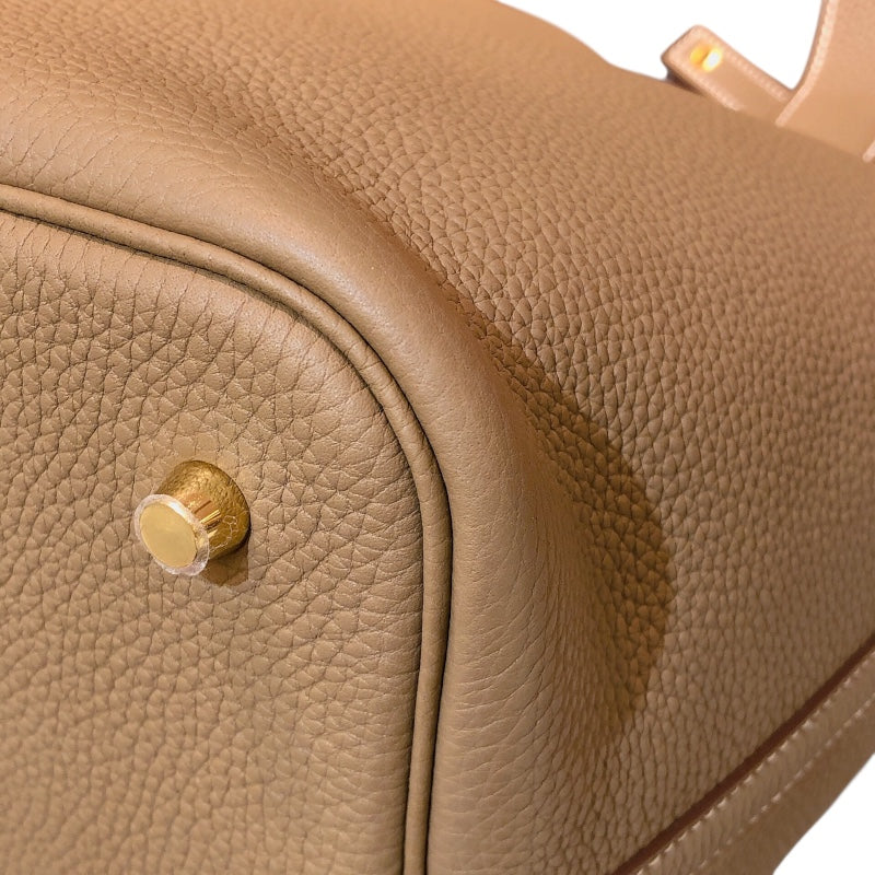 エルメス HERMES ピコタンロックMM D刻 エトゥープ ゴールド金具