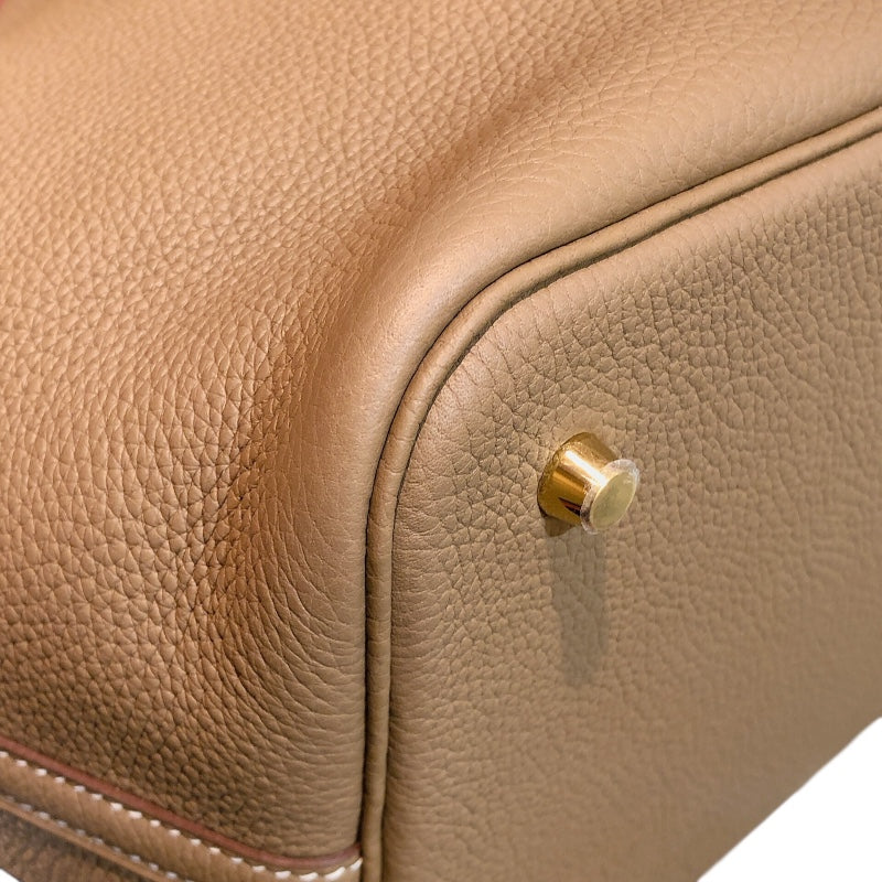 エルメス HERMES ピコタンロックMM D刻 エトゥープ　ゴールド金具 トリヨン レディース ハンドバッグ