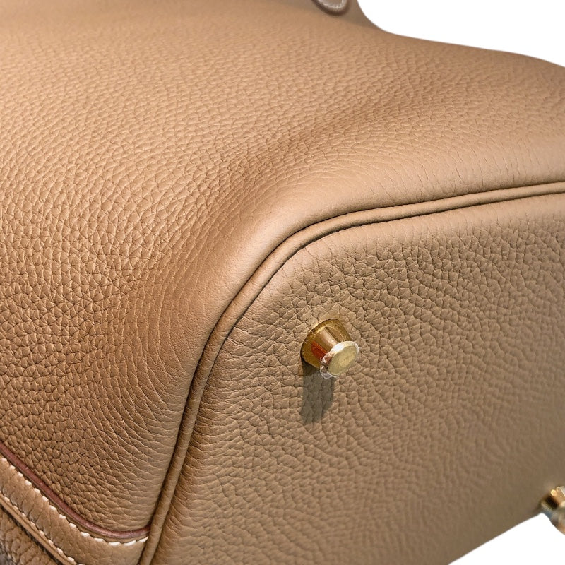 エルメス HERMES ピコタンロックMM D刻 エトゥープ　ゴールド金具 トリヨン レディース ハンドバッグ