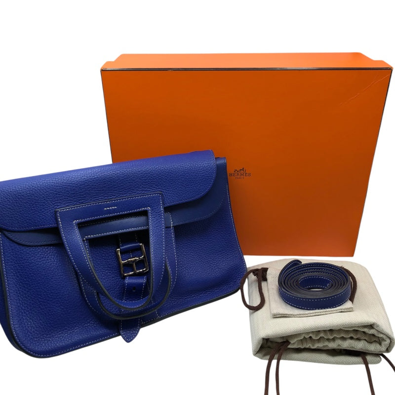 エルメス HERMES アルザン31 A刻 ブルーエレクトリック・シルバー金具 トリヨン レディース ショルダーバッグ
