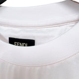 フェンディ FENDI Fロゴパッチ半袖Tシャツ FY1217 ホワイト コットン メンズ 半袖Ｔシャツ