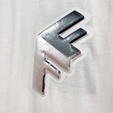 フェンディ FENDI Fロゴパッチ半袖Tシャツ FY1217 ホワイト コットン メンズ 半袖Ｔシャツ