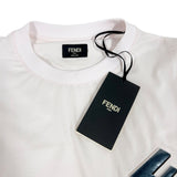 フェンディ FENDI Fロゴパッチ半袖Tシャツ FY1217 ホワイト コットン メンズ 半袖Ｔシャツ